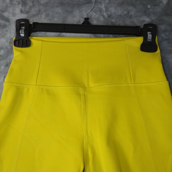 Girlfriend Collective Women S Yellow Bike Shorts Recycled Fabric Fitness Fashion - Picture 5 of 8